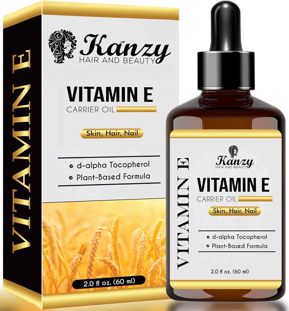 Kanzy Vitamin E Oil for Face Skin Hair 60ml Plant Based d-Alpha-tocopherol
