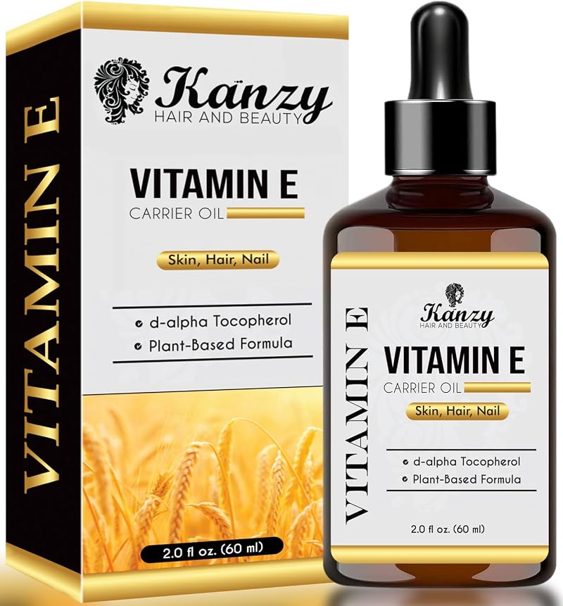 Kanzy Vitamin E Oil for Face Skin Hair 60ml Plant Based d-Alpha-tocopherol