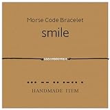 TESTRYE Morse Code Bracelets for Women,Smile Morse
