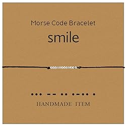 TESTRYE Morse Code Bracelets for Women,Smile Morse