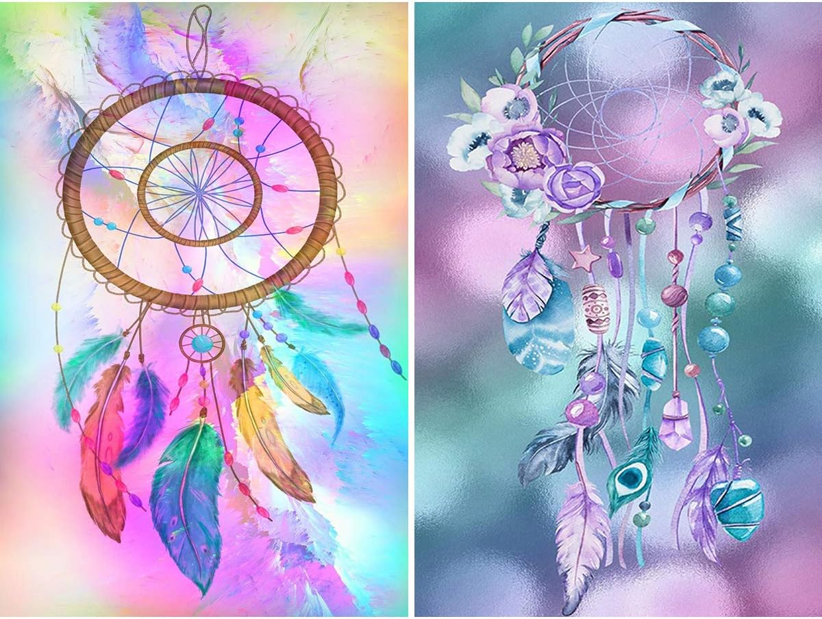 2 Pack 5D Full Drill Dream Catcher Diamond Painting Kit