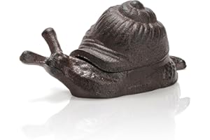 Pumtus Cast Iron Key Hider, Snail Hide-a-Key Holder, Outside Spare Key Hider Figurine, Small Snail Garden Statues Ornament, Decorative Jewelry Trinkets Box for Ear Studs Rings Paper Clips