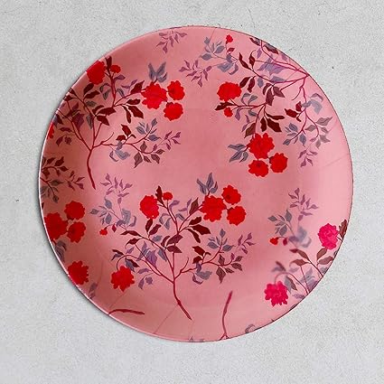 Cyahi - Rose Garden - Wall Plates Ceramic Decor with Hook for Hanging. 7 Diameter