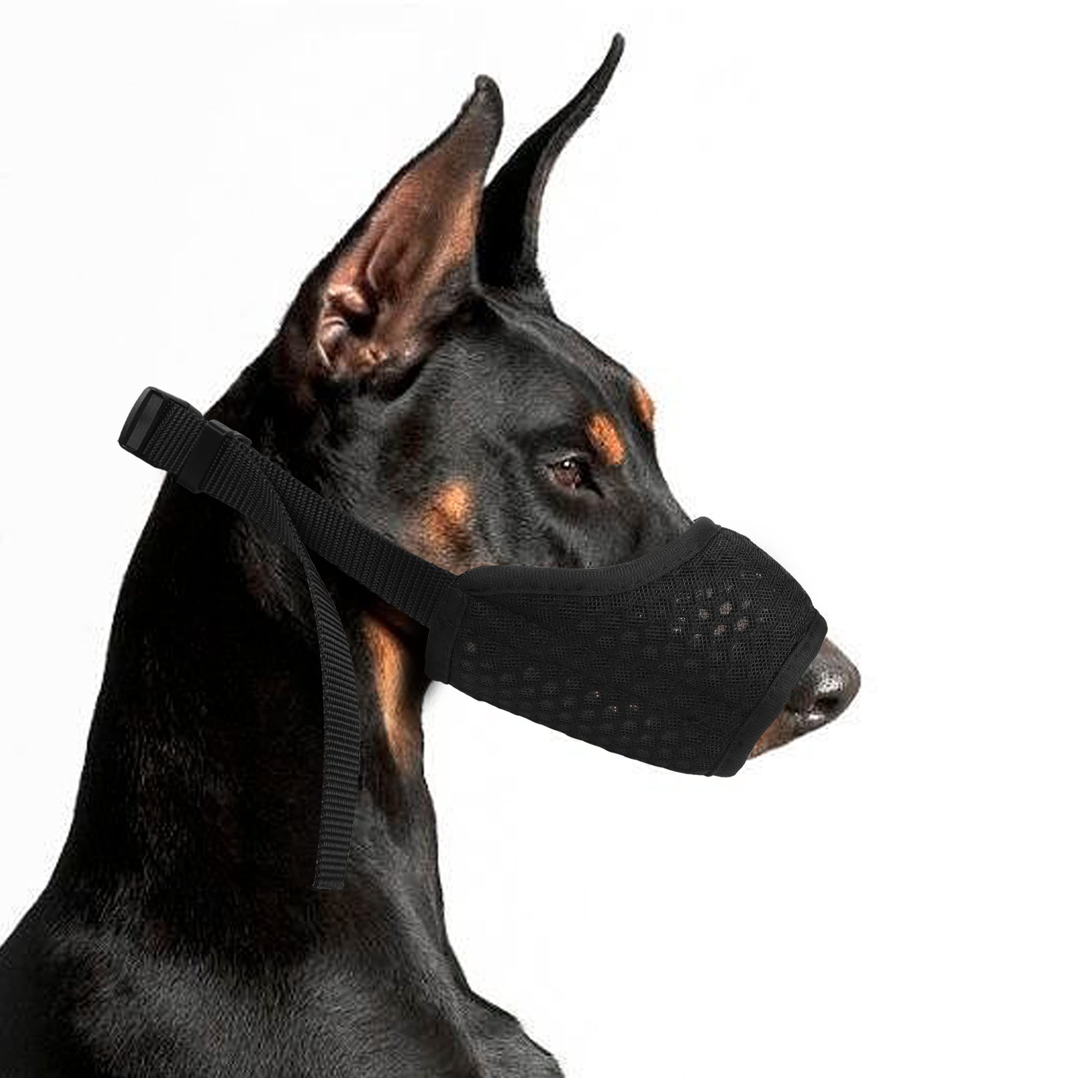 YAODHAOD Muzzle for Dogs, with Rounded Mesh Loop, Breathable Dog Mouth Cover, Prevents Eating, Biting and Chewing (X-Large, black)