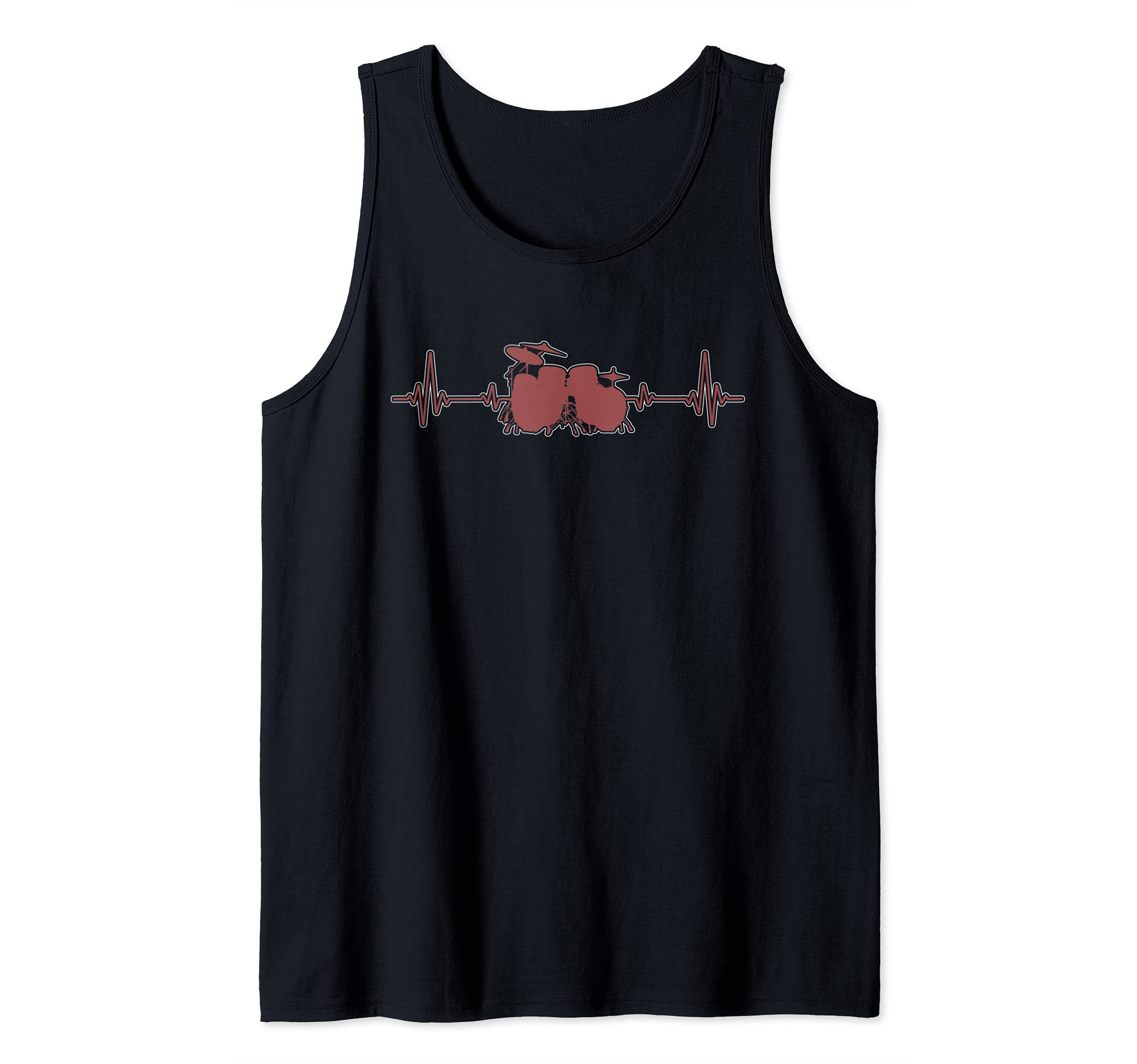 Drum Set Music Musician Percussion Drummer Heartbeat Drums Tank Top