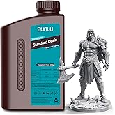 SUNLU Standard 3D Printer Resin Plus, Fast-Curing Photopolymer Resin for LCD/DLP/SLA Printers, 395-405nm UV, Low Shrinkage and High Precision, Grey 1KG