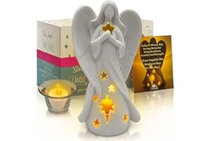 OakiWay Sympathy Gifts - Star Angel Tealight Candle Holder with Flickering LED Candle, Memorial Gift for Loss of Loved One, Bereavement & Remembrance Home Decor