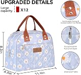 HOMESPON Insulated Lunch Bag for Women Men Blue Daisy Large Capacity view 5