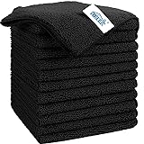 HOMEXCEL Black Microfiber Cleaning Cloth, 12 Pack