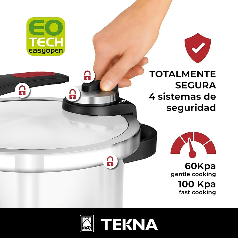 Tekna | Olla a Presión Rápida de Fácil Apertura de 6 Litros