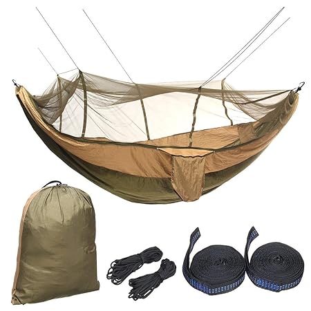 Bloomerang Outdoor 2 People Double Hammock Camping Tent Hanging Swing Bed with M