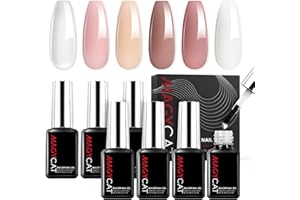 MAGYCAT 7.5ML Builder Nail Gel Set,7-in-1 Builder Bases Gels Strengthening Gel Nail Thickening for Broken Nails Repair Nails Extension & Nail Art for Women,Nail Decoration Professional Supplies