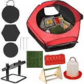 Brooder Box for Chick Starter Kit - 2026 Upgrade Dual Door Chicken Brooder Pen/Playpen/Tent with 10*10 in Brooder Heating Plate,Nesting Pad,Chicks Feeder＆Waterer,Chick Perch Up to 15 Chicks,Duck,Quail