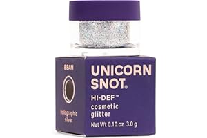 Unicorn Snot Holographic Hi-Def Cosmetic Glitter - Face & Body Glitter, Glitter Eyeshadow Makeup - Vegan & Gluten Free - 0.10oz/3g (Beam/Holographic Silver)