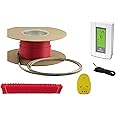 25 Sqft Cable, Warming Systems 120 V Electric Tile Radiant Floor Heating Cable with Programmable Thermostat, Including Thermostat Sensor, Installation Monitor and Cable Guides