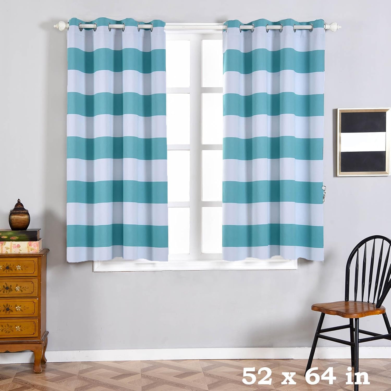 Amazon Com Balsacircle 52 X 64 Inch Turquoise Cabana Stripe