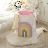 INough Baby Laundry Basket 58L Pink Rainbow Hamper with Drawstring view 7