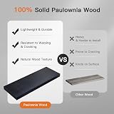 Pipishell Floating Shelves with Wire Storage Basket Black 3+1 Set Paulownia Wood view 6