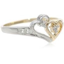 Beautiful Diamond Jewelry For Women 14k Two-Tone Heart Ring