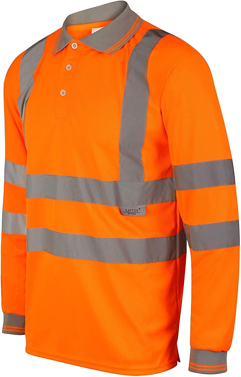 ELEGANTE Hi Vis Viz Long Sleeve Polo Shirt Reflective Construction