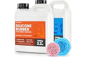 NASUBI Silicone Mold Making Kit 70.4oz,15A Non-Toxic Safe Liquid Silicone Rubber for Mold Making,4.4LB Mixing 1:1 by Weight Fast Curing Silicone Rubber for DIY Handmade Soaps, Candles, Resin Molds