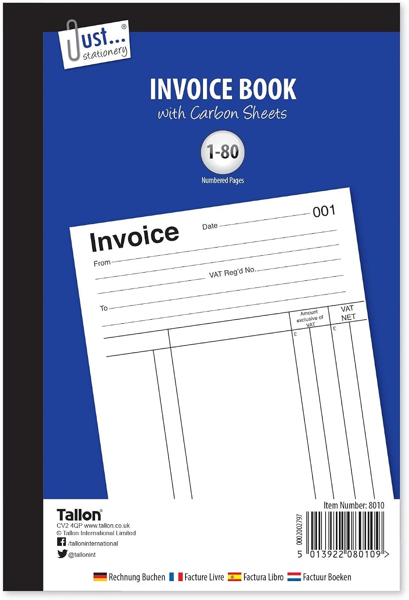 Just stationery Full Size Invoice Book 80 Pages Brand Just Stationery