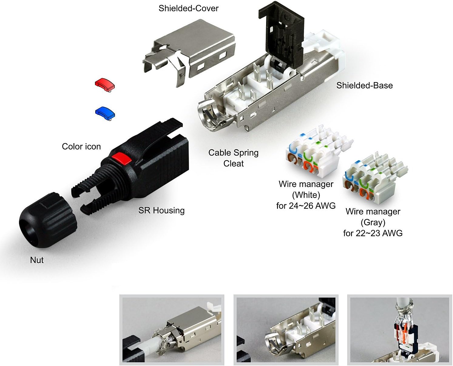 Lindy Connecteur Male Rj45 Stp Cat 6a Premium Amazon Fr Informatique