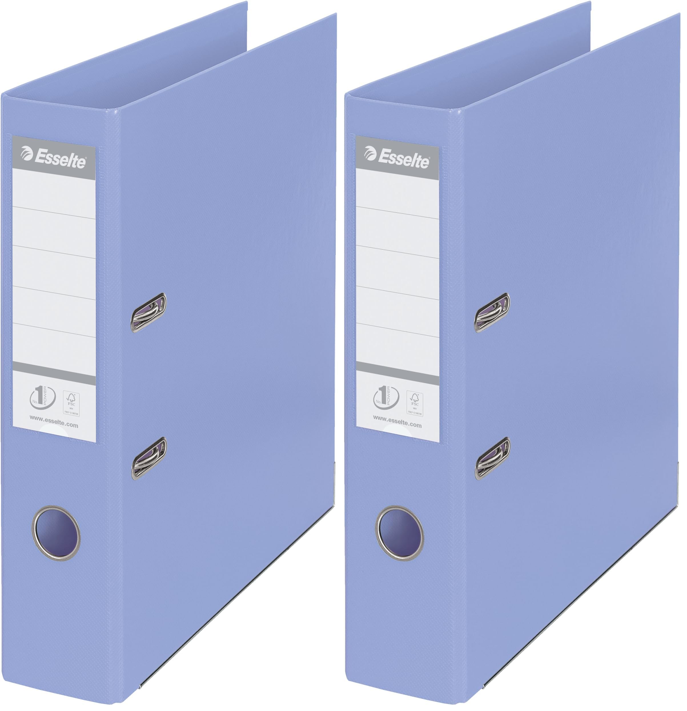 Esselte, Solea, A4, Lever Arch File, 75 mm Spine, 500 Sheets Capacity, PP, Plastic Cover, File Folder, 231036, Solea Blue (Pack of 2)