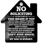 No Soliciting Sign for House, Funny Dark Humor No Soliciting Sign for Front Door, No Soliciting Signs for Home, 5.7" x 6" Acrylic Self-Adhesive No Soliciting Sign for Dog Owners - PZC029