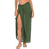 SHU-SHI Sarong Swimsuit Coverup for Women Pareo Long Beach Bathing Suit Wrap with Coconut Clip