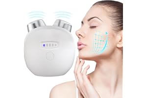 SCOBUTY Microcurrent Facial Device, USB Rechargeable Face Massager for Anti Aging and Wrinkle, Intelligent Double Chin Massager,White