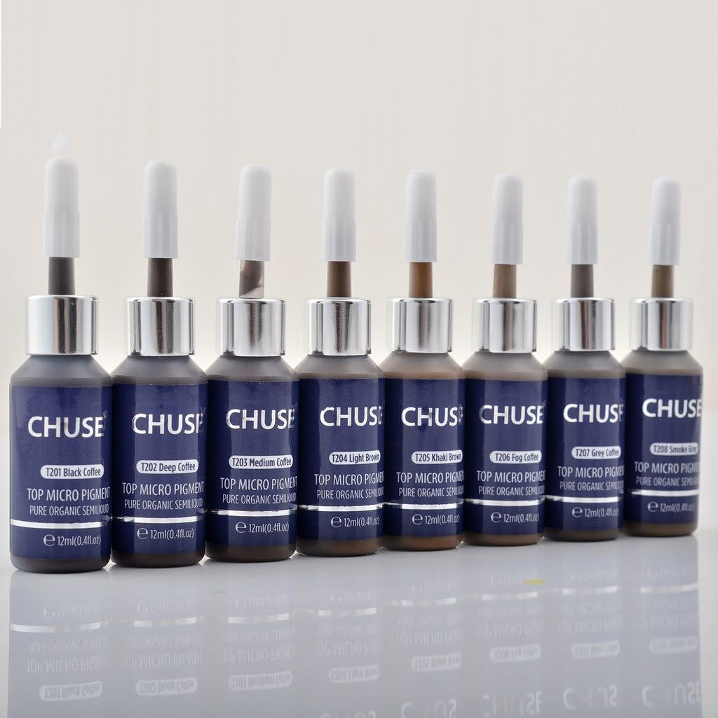 CHUSE T208 Microblading Micro Pigment Permanent Makeup Tattoo Ink Smoke Gray Cosmetic Color Passed SGS,DermaTest 12ml (0.4fl.oz) - Image 5