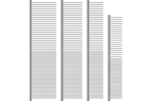 WRW Stainless Steel Dog Combs [4 Pcs], Groom Like a Professional, Coarse Pet Butter Comb for Dog ＆ Cat, Rounded Corners Prevent Friction and Breakage, 4 Sizes of Steel Teeth Fit Most Pet Fur