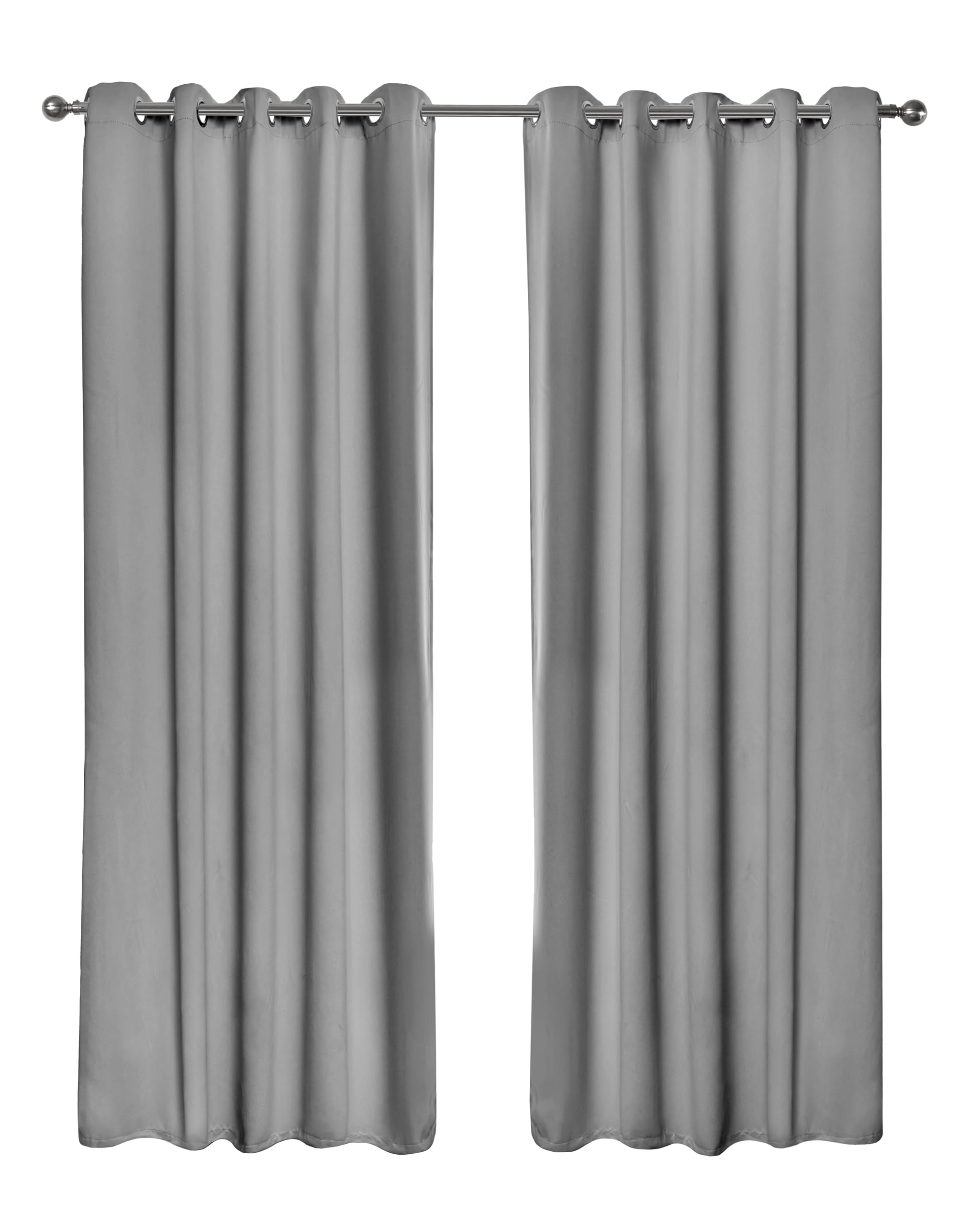 Emma Barclay Cali Eyelet - Woven Thermal Blackout Eyelet Curtains in Grey - Width 46 x Drop 54" (116 x 137cm) — image 1