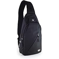 Peak Gear Sling Compact Crossbody Backpack and Day Bag (Black)