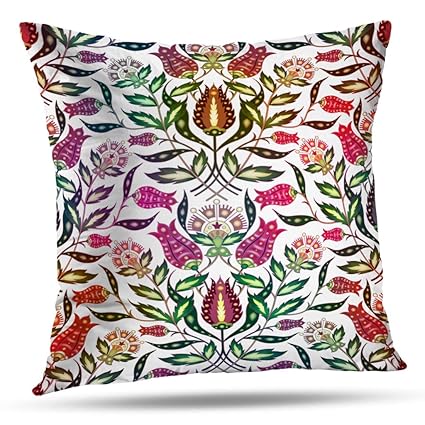 Amazon Com Alricc Bright Floral Pattern Pillow Covers Bright