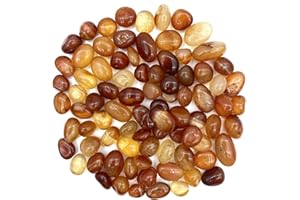 FOMNKKN 1 lb Natural Carnelian Tumbled Stones Bulk Kit - Reiki Healing, Energy Balancing, Chakra Alignment, Good Luck, Reiki Gift, Home Decor, DIY Crafts (0.7"-0.9" Stones)