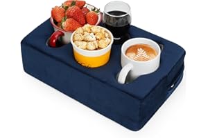 TWENTYNEXT Couch Cup Holder Pillow,Couch Drink Holder,Rectangle Couch Caddy for Coffee Cup,Phone,Remote,Couch Cup Holder Tray for Bed,Car,Sofa,Table