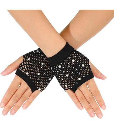 Amazon.com: Amscan Womens Style Adult Black Fingerless Furry