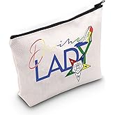 LEVLO OES Eastern Star Cosmetic Make Up Bag OES Sorority Sisters Gift Idea Divine Lady Makeup Zipper Pouch Bag(Divine Lady)