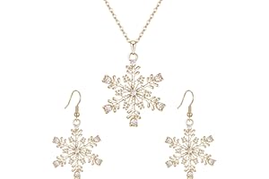EVER FAITH Austrian Crystal Snowflake Flower Pendant Necklace Earrings Set