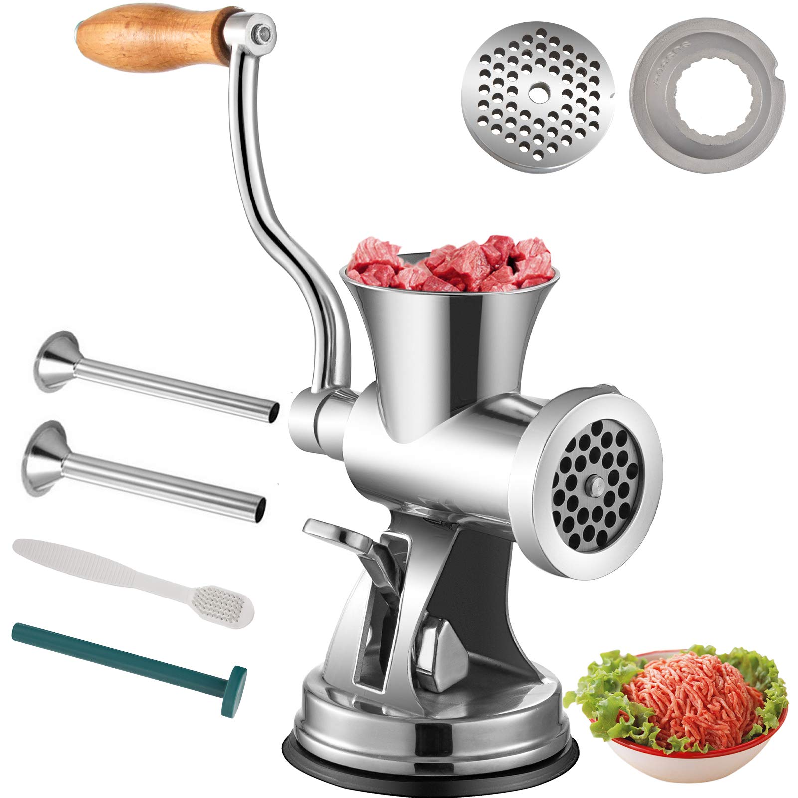 Photo 1 of VEVOR Meat Grinder Manual 304 Stainless Steel Hand Operated Meat Grinder Multifunctional Crank Sausage Maker Coffee Powder Grinder for Household for Beef Chicken Pepper Mushroom Coffee
