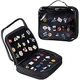 Pin Books for Collectors, Enamel Pin Display Pages Pin Carrying Case, 6 Pages Travel Brooch Pins Display Bag with Protective Film, Handles