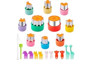 Fruit Cutters Shapes for Kids 22 Pcs, Mini Cookie Cutters Set, Vegetable Cutter with Food Picks