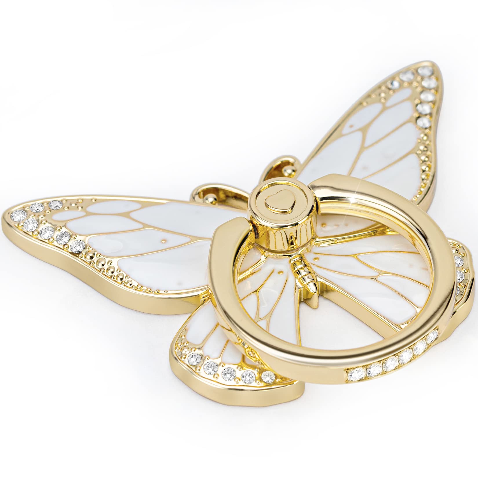 Photo 1 of Doflyesky Butterfly Cell Phone Ring Grip Holder, 360 Degrees Rotation Phone Ring Grip Stand, Metal Finger Kickstand Compatible with iPhone, Samsung Galaxy, LG Google Pixel, Android Phone