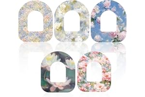 10pcs Waterproof Overpatches for Omnipod 5, Breathable Adhesive Patches Oil Floral Print CGM Sensor Cover Tape Secure Grip St
