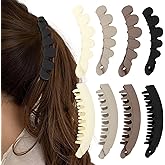 CURASA Large Banana Clip for Women Girls Elegant Banana Clips for Thick Thin Curly Hair 8 PCS Cute Claw Clips Non-Slip Grip (4 Colors)