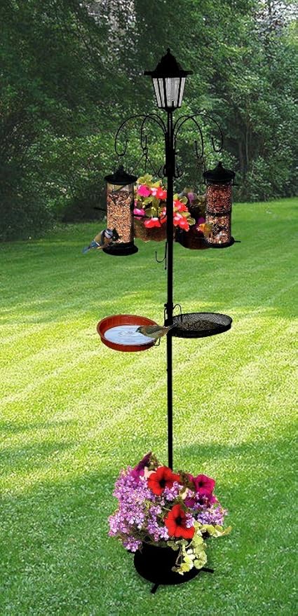 The Bird Feeding Station With Free Solar Lamp Hanging Baskets