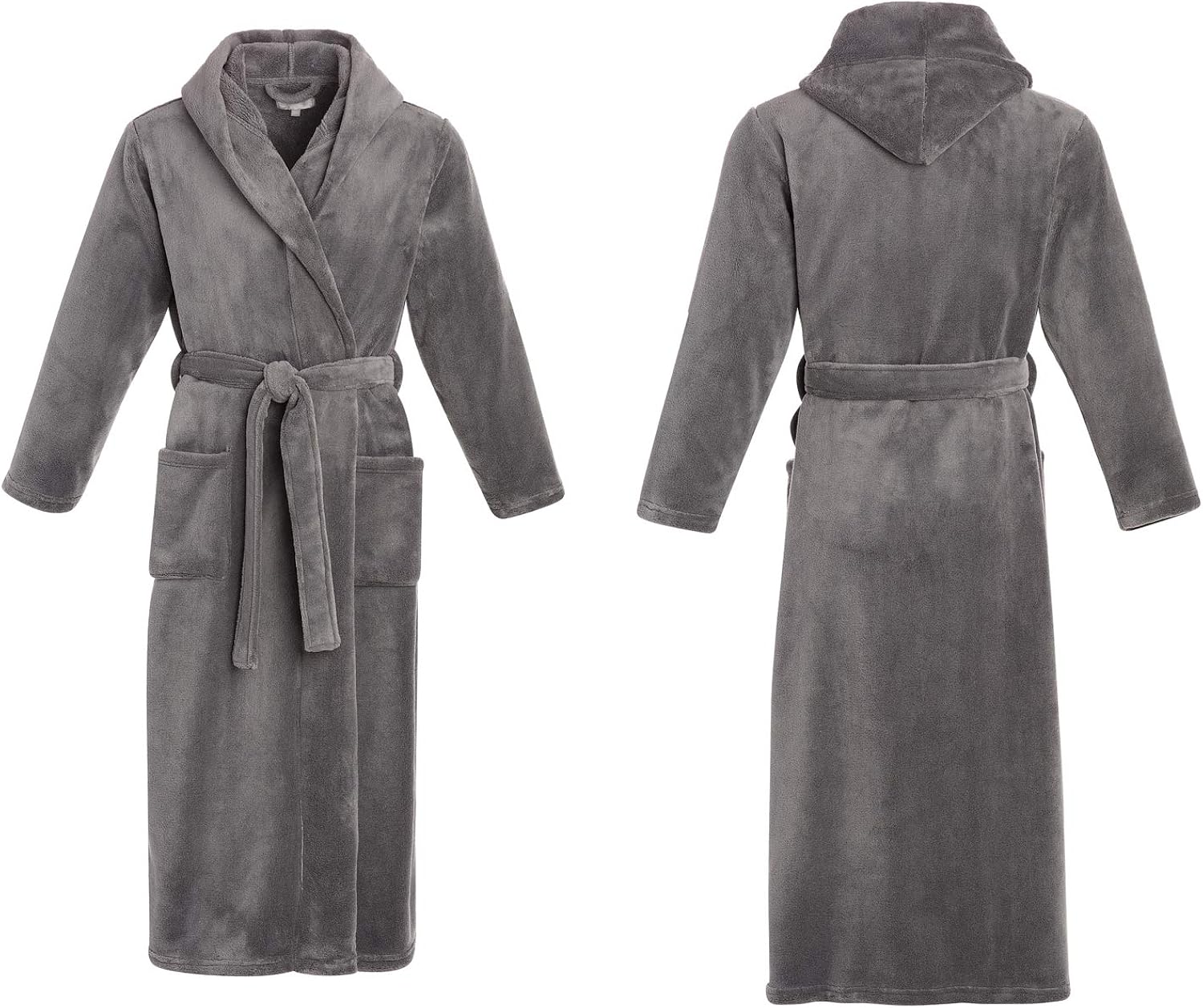 Alexander Del Rossa Men's Warm Flannel Fleece Robe with Hood, Big and Tall Bathrobe at  Men’s Clothing store