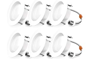 Sunco Lighting 6 Pack Retrofit LED Recessed Lighting 4 Inch, 3000K Warm White, Dimmable Can Lights, Baffle Trim, 11W=60W, 660 LM, Damp Rated - ETL
